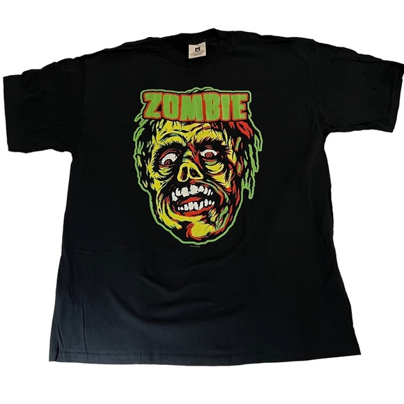 Vintage 90s Rob Zombie T-Shirt Mens XL Black Crewneck Graphic Double Sided Tee